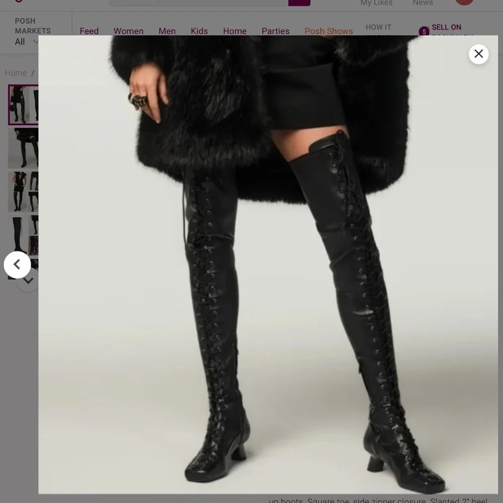 NEW RARE Zara x Stefano Pilati Leather Lace-up Thigh high Boots Over the knee